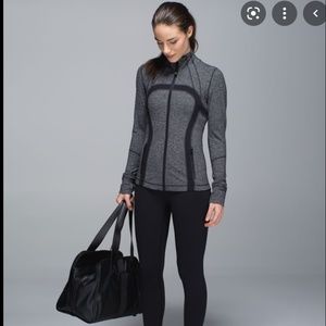 Lululemon Define Herringbone Gray & Black Athletic Workout Jacket